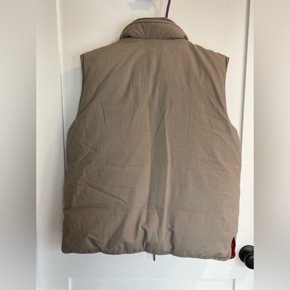 Vintage JJ Cochran Mens Sz Med Khaki Multi Pocket Duck Down Puffer Vest - Picture 4 of 7